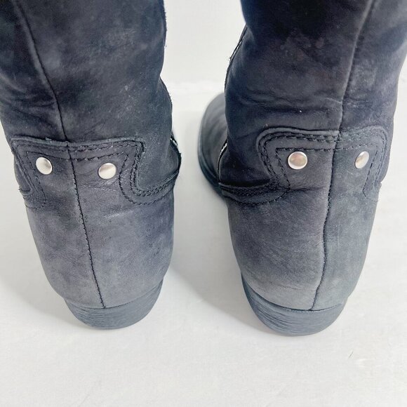 Born Grey Suede Knee High Foldover Zip Up Boots Women's Size 6.5 - Picture 10 of 11